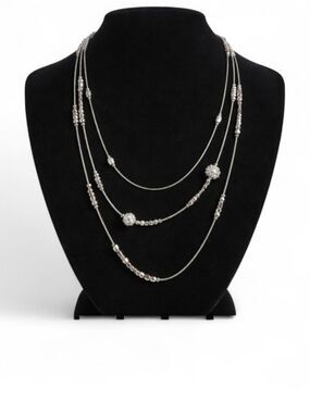 Chico’s Silver Hexie Multistrand Necklace NWT